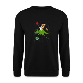 Cat pizza dinosaur gift - Unisex Sweatshirt - black - Front - Alina (178cm) & Michal (187cm)