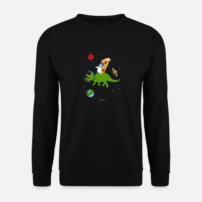 Cat pizza dinosaur gift - Unisex Sweatshirt - black