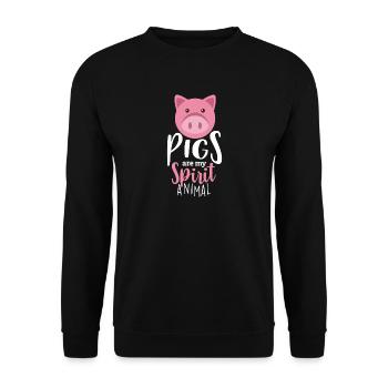 Les porcs sont mon esprit Animal Shirt Farm Livestock Shirt - Sweat-shirt Unisexe - noir - Devant - Alina (178cm) & Michal (187cm)