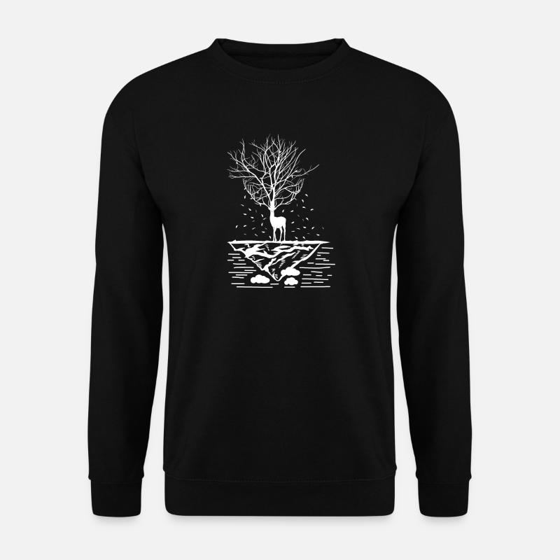Märchenhaftes Baum Hirsch - Unisex Pullover - Schwarz
