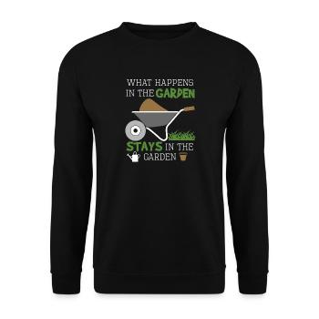 CE QUI SE PASSE AU JARDIN SEJOUR AU JARDIN - Sweat-shirt Unisexe - noir - Devant - Alina (178cm) & Michal (187cm)