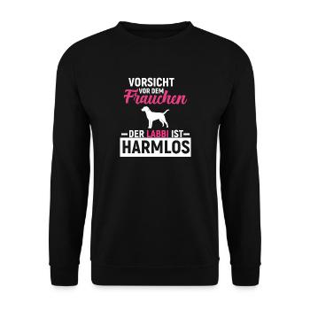 Labrador Retriever - Unisex Pullover - Schwarz - Vorne - Alina (178cm) & Michal (187cm)