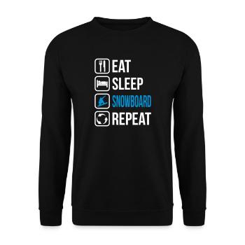 Eat Sleep Snowboard Repeat - Unisex Pullover - Schwarz - Vorne - Alina (178cm) & Michal (187cm)