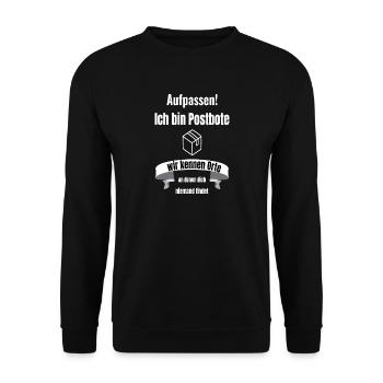 Postman Occupations Job Education Places Post Packages - Unisex Sweatshirt - black - Front - Alina (178cm) & Michal (187cm)
