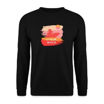 Summer saying surfing - Unisex Sweatshirt - black - Front - Alina (178cm) & Michal (187cm)