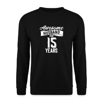 15. Hochzeitstag - Unisex Pullover - Schwarz - Vorne - Alina (178cm) & Michal (187cm)