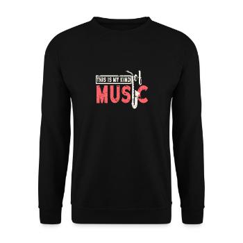 Saxophon - Unisex Pullover - Schwarz - Vorne - Alina (178cm) & Michal (187cm)