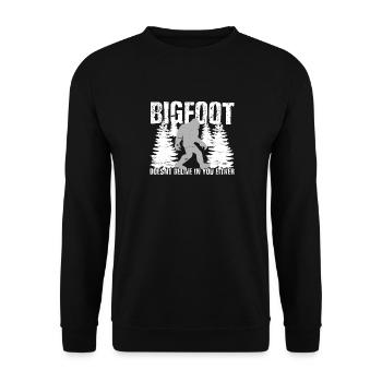 Bigfoot does not believe in you - Unisex Sweatshirt - black - Front - Alina (178cm) & Michal (187cm)