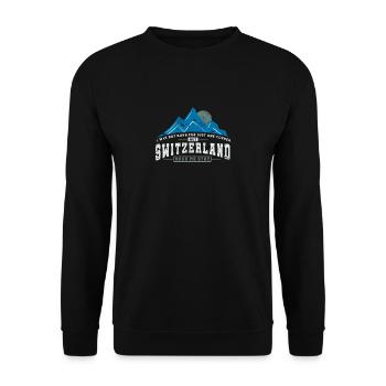 Schweiz Spruch als Geschenkidee für Schweizer - Unisex Pullover - Schwarz - Vorne - Alina (178cm) & Michal (187cm)