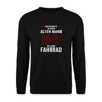 Vieil homme vélo - Sweat-shirt Unisexe - noir - Devant - Alina (178cm) & Michal (187cm)
