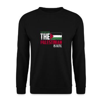 N'ayez pas peur que le Palestinien soit là - Sweat-shirt Unisexe - noir - Devant - Alina (178cm) & Michal (187cm)