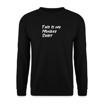 Monday Monday Weekly Start Demotivated Office Job - Unisex Sweatshirt - black - Front - Alina (178cm) & Michal (187cm)