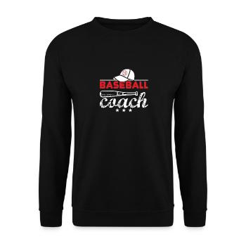 Baseball Coach Baseballschläger Ballsport Geschenk - Unisex Pullover - Schwarz - Vorne - Alina (178cm) & Michal (187cm)