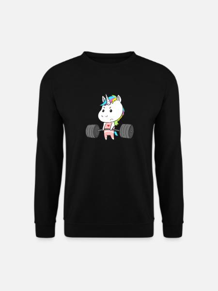 Trainierendes Einhorn Frauen Workout Gym Fitness - Unisex Pullover - Schwarz
