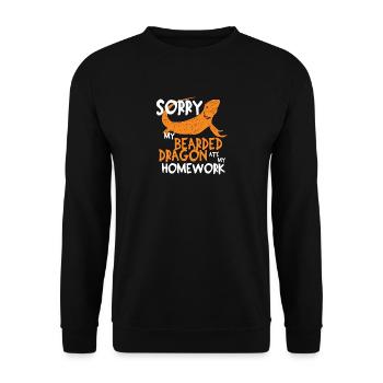 Chemise de lézard de dragons barbus drôle cadeau enfants - Sweat-shirt Unisexe - noir - Devant - Alina (178cm) & Michal (187cm)