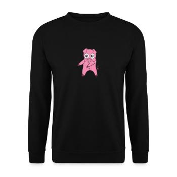 Floss Dance Move Pig - Unisex Sweatshirt - black - Front - Alina (178cm) & Michal (187cm)