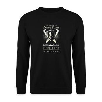 Pipefitter Knight - Unisex Pullover - Schwarz - Vorne - Alina (178cm) & Michal (187cm)