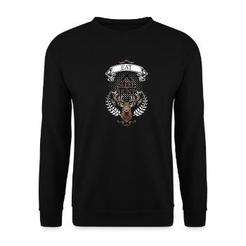 Mange, dors, chasse! - Sweat-shirt Unisexe - noir - Devant - Alina (178cm) & Michal (187cm)