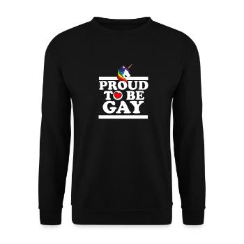 Proud to be gay - Unisex Pullover - Schwarz - Vorne - Alina (178cm) & Michal (187cm)
