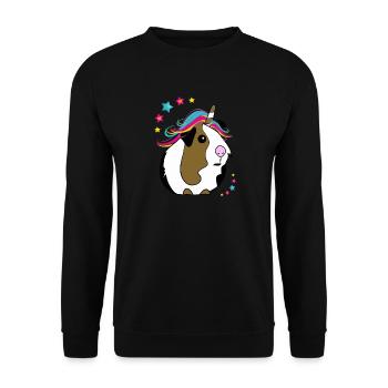 Cochon d'Inde Licorne - Sweat-shirt Unisexe - noir - Devant - Alina (178cm) & Michal (187cm)