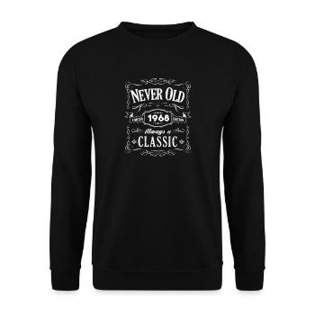 1968 - 50th Birthday Vintage Retro Gift - Unisex Sweatshirt - black - Front - Alina (178cm) & Michal (187cm)