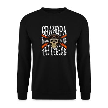 Grandpa The Man The Myth The Legend Tshirt Gift f - Unisex Sweatshirt - black - Front - Alina (178cm) & Michal (187cm)