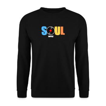 Soul Music Music Funk Soul Music Vinyl 70s Retro - Unisex Sweatshirt - black - Front - Alina (178cm) & Michal (187cm)