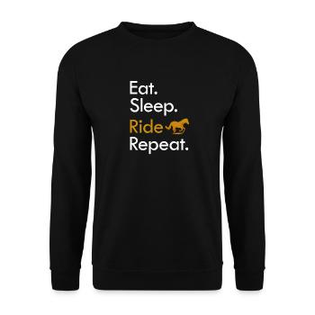 Cool Eat Sleep Ride Horse Riding Gift - Unisex Sweatshirt - black - Front - Alina (178cm) & Michal (187cm)