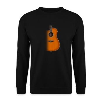 Acoustic Guitar Musician Music Guitarist Gift - Unisex Sweatshirt - black - Front - Alina (178cm) & Michal (187cm)