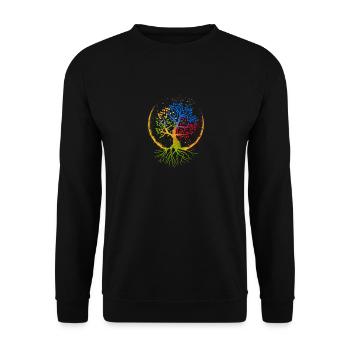 arbre de la vie - Sweat-shirt Unisexe - noir - Devant - Alina (178cm) & Michal (187cm)