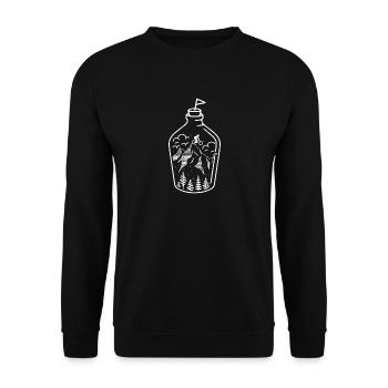 Biker dans une bouteille (fond sombre) - Sweat-shirt Unisexe - noir - Devant - Alina (178cm) & Michal (187cm)