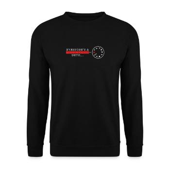 Fotografie - Fotograf Kamera Geschenk - Unisex Pullover - Schwarz - Vorne - Alina (178cm) & Michal (187cm)