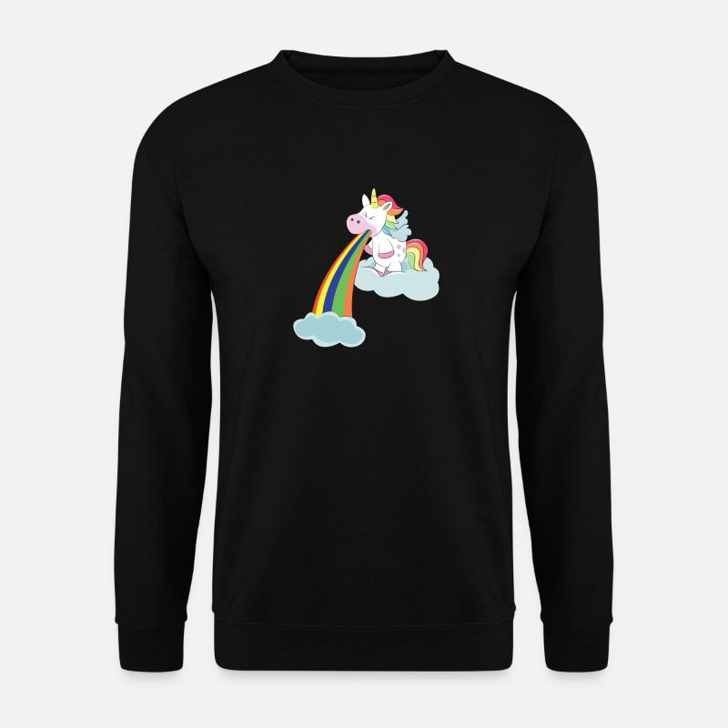 Kotzendes Einhorn Regenbogen Unicorn Shirt - Unisex Pullover - Schwarz