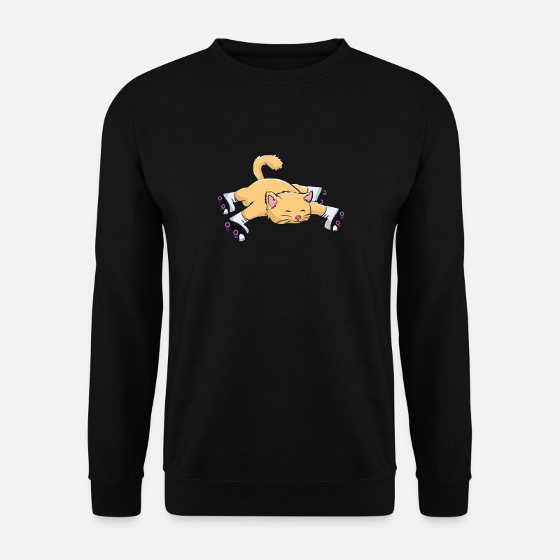 Cat with roller skates - Unisex Sweatshirt - black