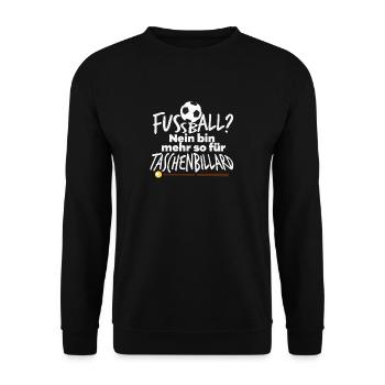 Fussball Billard Taschenbillard Humor - Unisex Pullover - Schwarz - Vorne - Alina (178cm) & Michal (187cm)