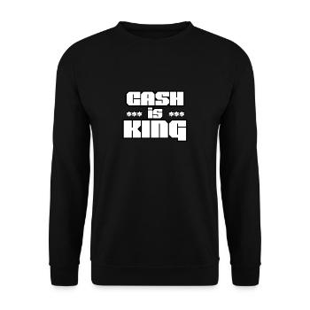 cash is king - Unisex Pullover - Schwarz - Vorne - Alina (178cm) & Michal (187cm)