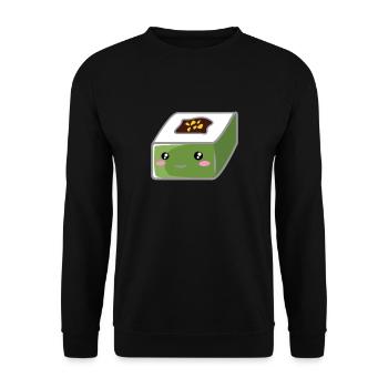 Quadratisches Sushi - Unisex Pullover - Schwarz - Vorne - Alina (178cm) & Michal (187cm)