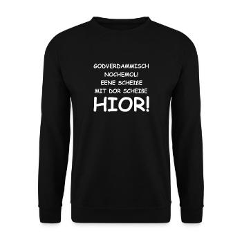 lustiger Spruch Ossi sächsisch Dialekt Sachsen - Unisex Pullover - Schwarz - Vorne - Alina (178cm) & Michal (187cm)