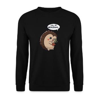 Hedgehog cuddles cactus - Unisex Sweatshirt - black - Front - Alina (178cm) & Michal (187cm)