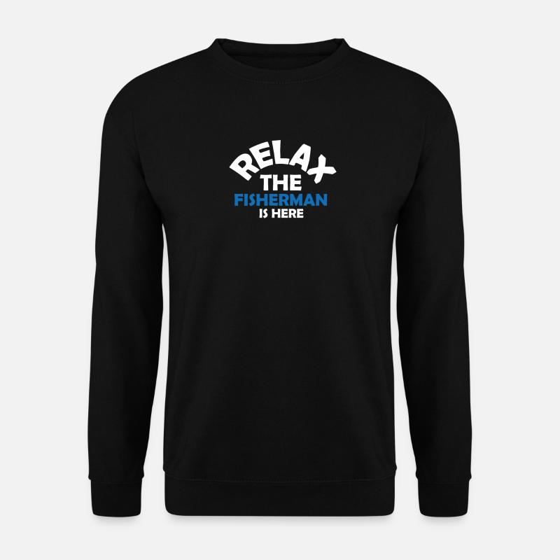Fischer Angler Fischen Angeln Fisch Geschenkidee - Unisex Pullover - Schwarz