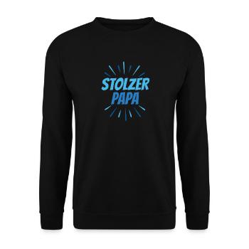 Stolzer PAPA sei stolz auf deine Kinder - Unisex Pullover - Schwarz - Vorne - Alina (178cm) & Michal (187cm)