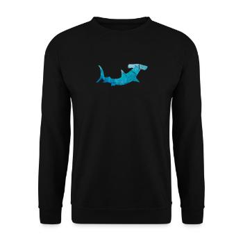 Hai Geschenk Hammerhai Fisch Meer Sohn Zoo Kontur - Unisex Pullover - Schwarz - Vorne - Alina (178cm) & Michal (187cm)