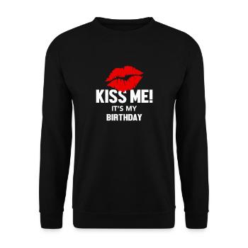 Embrasse-moi pour mon anniversaire - Sweat-shirt Unisexe - noir - Devant - Alina (178cm) & Michal (187cm)
