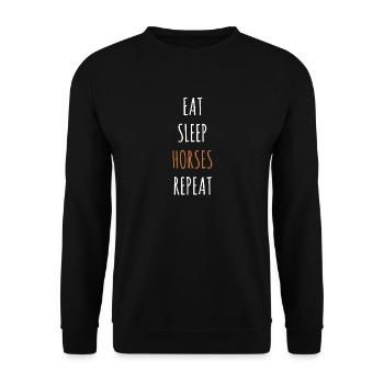 Cheval fille cheval femme cheval idée cadeau - Sweat-shirt Unisexe - noir - Devant - Alina (178cm) & Michal (187cm)