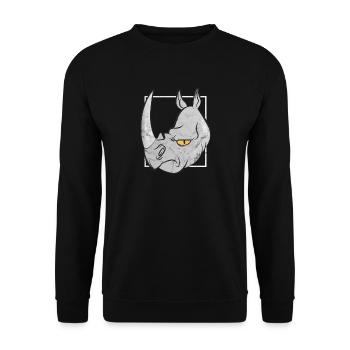 Cartoon Rhino Zoo Son Daughter Gift Rhino - Unisex Sweatshirt - black - Front - Alina (178cm) & Michal (187cm)