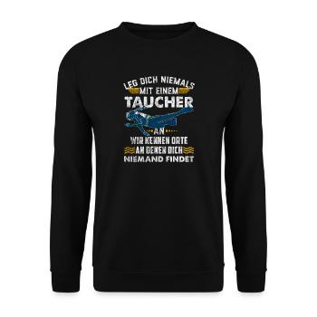 Diver Diver Gift Scuba Diving Scuba Diver - Unisex Sweatshirt - black - Front - Alina (178cm) & Michal (187cm)