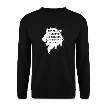 A man without a beard is like a lion without a mane - Unisex Sweatshirt - black - Front - Alina (178cm) & Michal (187cm)
