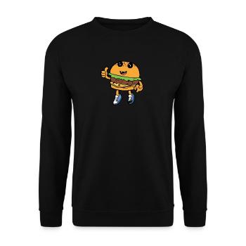 Burger Hamburger Cheeseburger Fast Food Hunger - Sweat-shirt Unisexe - noir - Devant - Alina (178cm) & Michal (187cm)