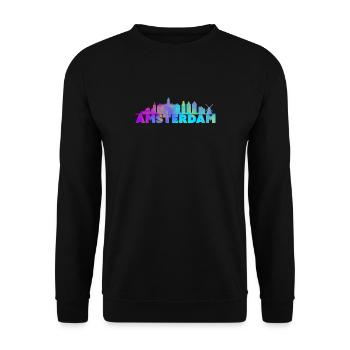 Amsterdam Hollande capital voyage médicament cadeau - Sweat-shirt Unisexe - noir - Devant - Alina (178cm) & Michal (187cm)