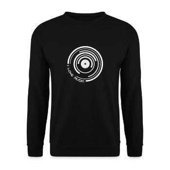 I Love Music Vinyl Record Vinyl - Unisex Sweatshirt - black - Front - Alina (178cm) & Michal (187cm)